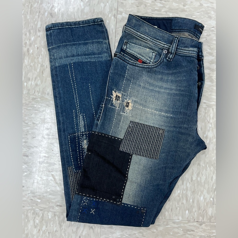 NWT Men’s DIESEL limited edition button-fly patchwork denim from F/W 2016